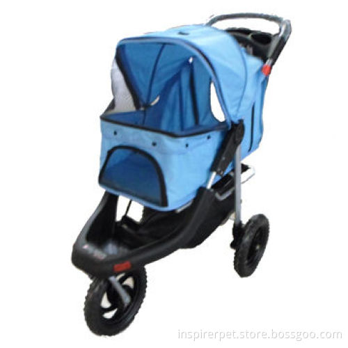 Pet Trolley, 3 Big Wheels, Durable Fabric, Lightweight Steel Frame